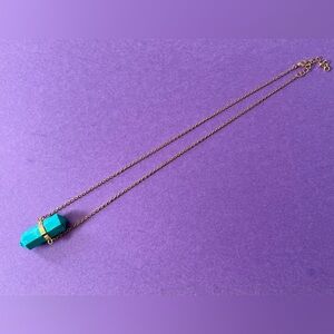 Charmed Aroma Green Solid Crystal Shape Necklace 20”